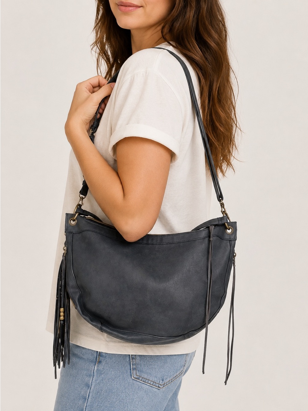 Charcoal Gray Crossbody/Shoulder Bag‎